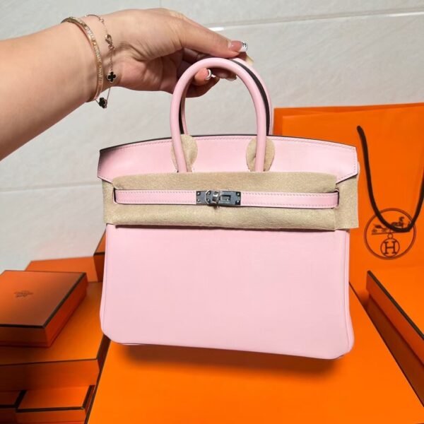 3Q Rise Sakura Birkin 25CM Swift Leather Silver Hardware Full Handmade