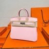 3Q Rise Sakura Birkin 25CM Swift Leather Silver Hardware Full Handmade