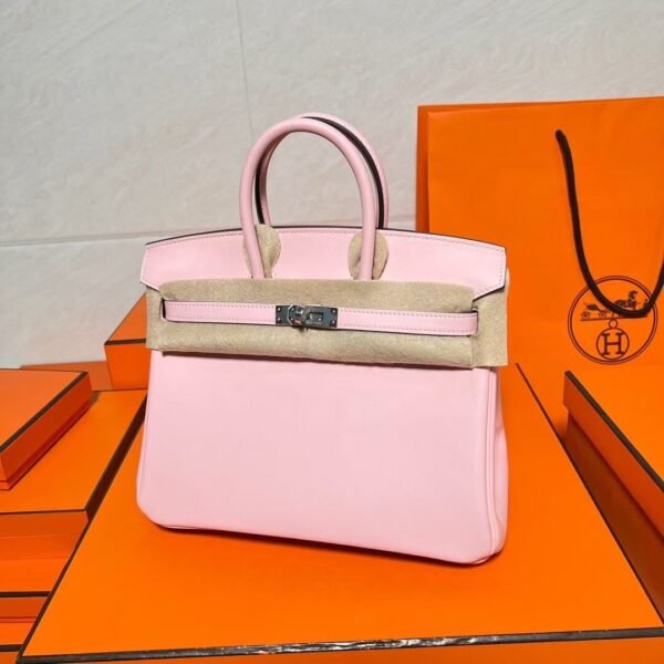3Q Rise Sakura Birkin 25CM Swift Leather Silver Hardware Full Handmade