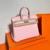 3Q Rise Sakura Birkin 25CM Swift Leather Silver Hardware Full Handmade