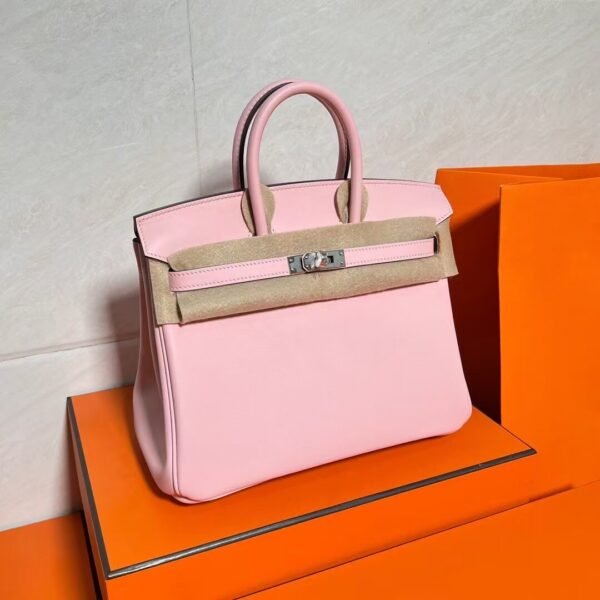 3Q Rise Sakura Birkin 25CM Swift Leather Silver Hardware Full Handmade
