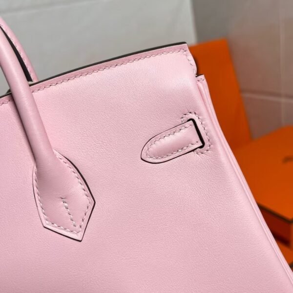 3Q Rise Sakura Birkin 25CM Swift Leather Silver Hardware Full Handmade