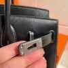 Ck89 Black/Noir Birkin 25CM Box Leather Silver Hardware Full Handmade