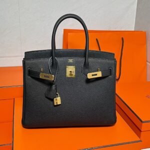 Ck89 Black/Noir Birkin 30CM Togo Leather Gold Hardware Full Handmade
