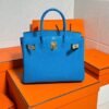 B3 Blue Zanzibar Birkin 30CM Togo Leather Gold Hardware Full Handmade