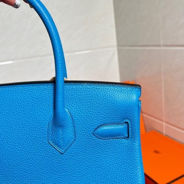 B3 Blue Zanzibar Birkin 30CM Togo Leather Gold Hardware Full Handmade