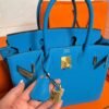 B3 Blue Zanzibar Birkin 30CM Togo Leather Gold Hardware Full Handmade