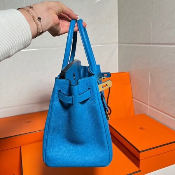 B3 Blue Zanzibar Birkin 30CM Togo Leather Gold Hardware Full Handmade