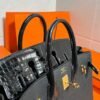 CK89 Black Birkin 25CM Togo / Shiny Crocodile Leather Gold Hardware Full Handmade