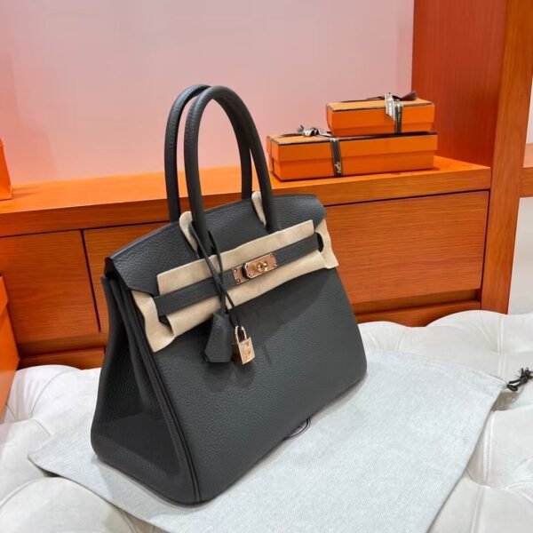 88 Graphite Birkin 30CM Togo Leather Rose Gold Hardware Full Handmade