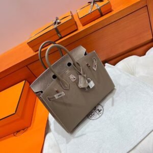 Ck18 Etoupe Birkin 25CM Epsom Leather Gold Hardware Full Handmade