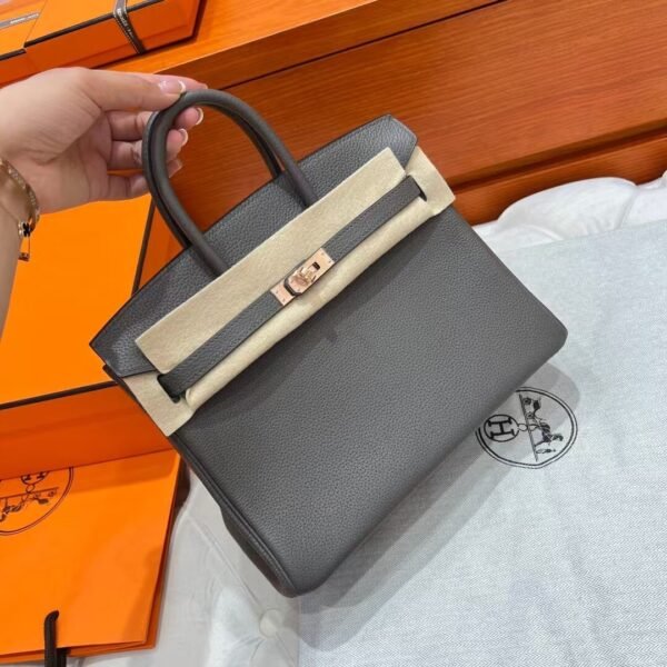 8F Etain Birkin 25CM Togo Leather Rose Gold Hardware Full Handmade
