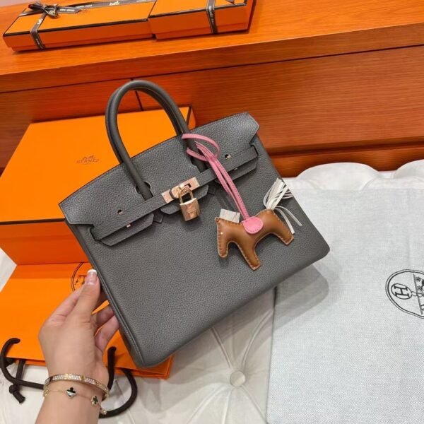 8F Etain Birkin 25CM Togo Leather Rose Gold Hardware Full Handmade