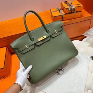 G8 Vert Maquis Birkin 40CM Togo Leather Gold Hardware Full Handmade