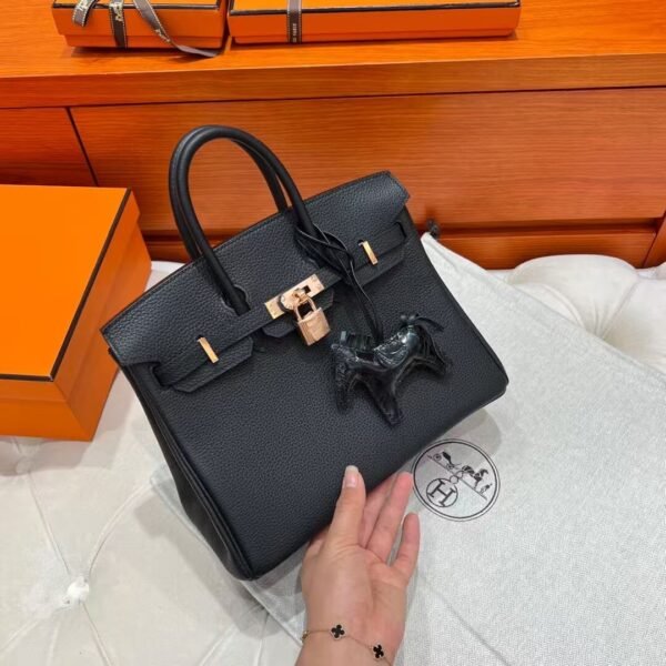 Ck89 Noir Birkin 25CM Togo Leather Rose Gold Hardware Full Handmade
