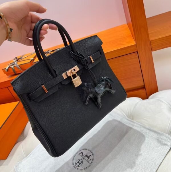 Ck89 Noir Birkin 25CM Togo Leather Rose Gold Hardware Full Handmade