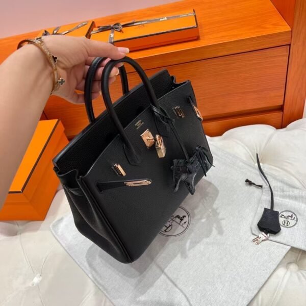 Ck89 Noir Birkin 25CM Togo Leather Rose Gold Hardware Full Handmade