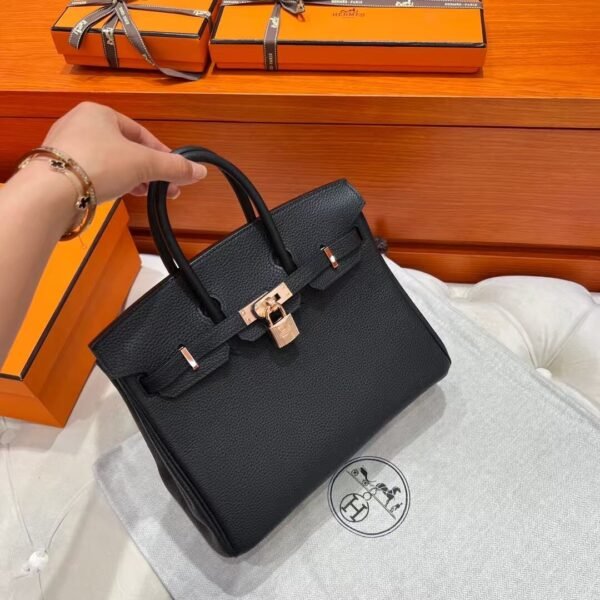 Ck89 Noir Birkin 25CM Togo Leather Rose Gold Hardware Full Handmade