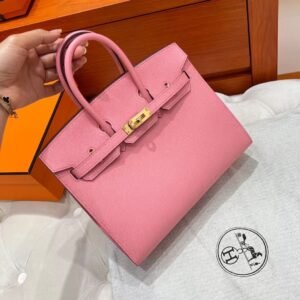 1Q Rose Birkin 25CM Epsom Leather Gold Hardware Full Handmade