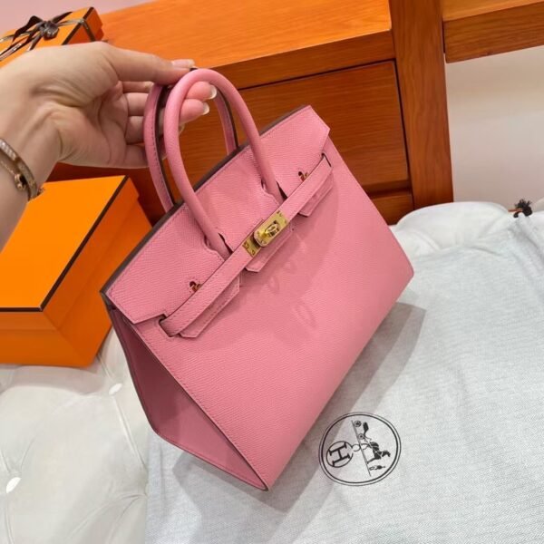 1Q Rose Birkin 25CM Epsom Leather Gold Hardware Full Handmade
