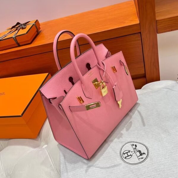 1Q Rose Birkin 25CM Epsom Leather Gold Hardware Full Handmade