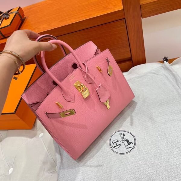 1Q Rose Birkin 25CM Epsom Leather Gold Hardware Full Handmade