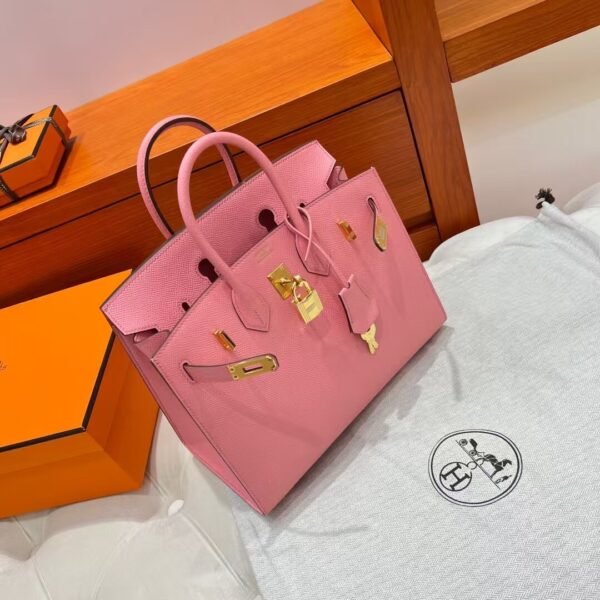 1Q Rose Birkin 25CM Epsom Leather Gold Hardware Full Handmade