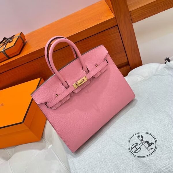 1Q Rose Birkin 25CM Epsom Leather Gold Hardware Full Handmade