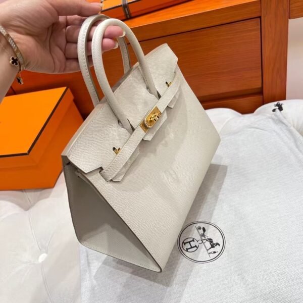 10 Craie Birkin 25CM Epsom Leather Gold Hardware Full Handmade