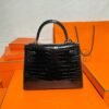 Kelly 25CM France HCP Alligator Shiny Crocodile CK89 Noir Gold Hardware Full Handmade