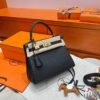 CK89 Black Kelly 25CM Togo Leather Gold Hardware Full Handmade