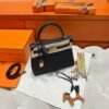 CK89 Black Kelly 25CM Togo Leather Gold Hardware Full Handmade