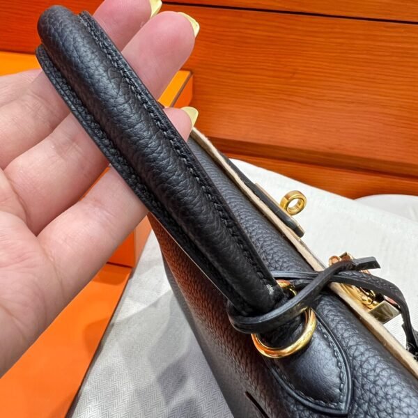 CK89 Black Kelly 25CM Togo Leather Gold Hardware Full Handmade