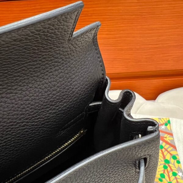 CK89 Black Kelly 25CM Togo Leather Gold Hardware Full Handmade