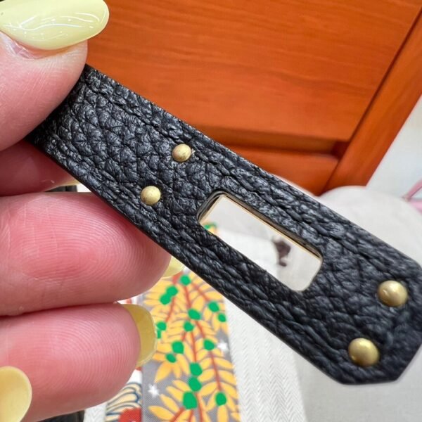 CK89 Black Kelly 25CM Togo Leather Gold Hardware Full Handmade