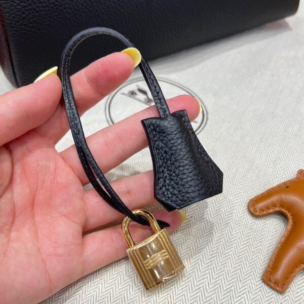 CK89 Black Kelly 25CM Togo Leather Gold Hardware Full Handmade