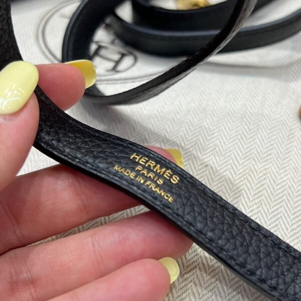 CK89 Black Kelly 25CM Togo Leather Gold Hardware Full Handmade