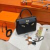 CK89 Black Kelly 25CM Togo Leather Gold Hardware Full Handmade