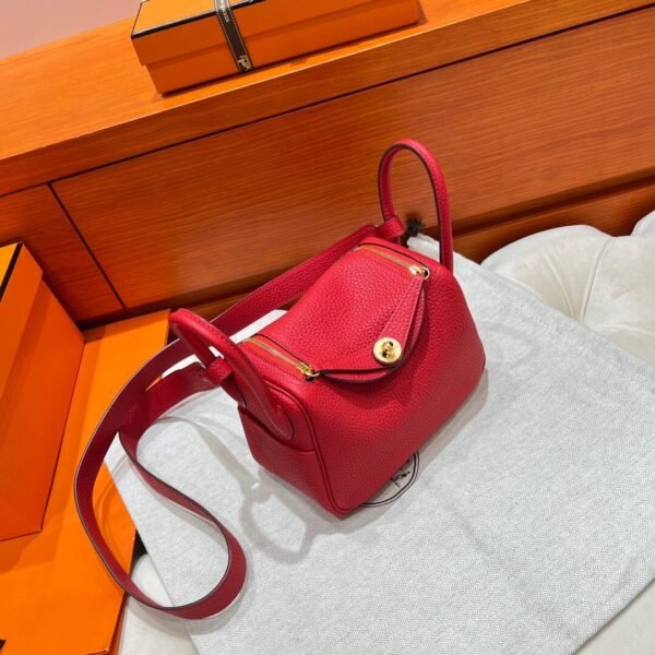 Q5 Rouge casaque Mini lindy Tc Leather Gold Hardware Full Handmade