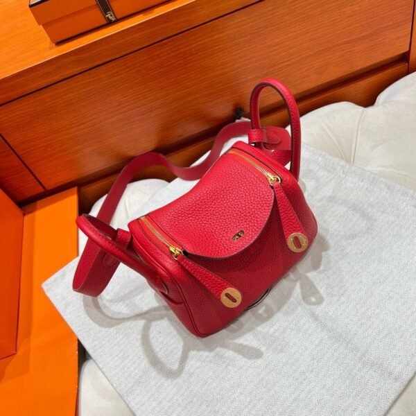 Q5 Rouge casaque Mini lindy Tc Leather Gold Hardware Full Handmade