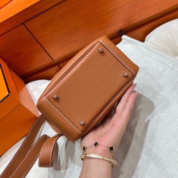 37 Gold Mini lindy 19cm Tc Leather Silver Hardware Full Handmade