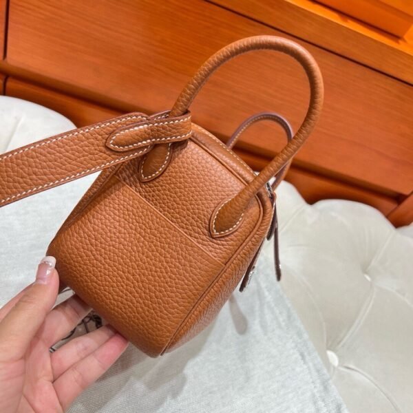 37 Gold Mini lindy 19cm Tc Leather Silver Hardware Full Handmade