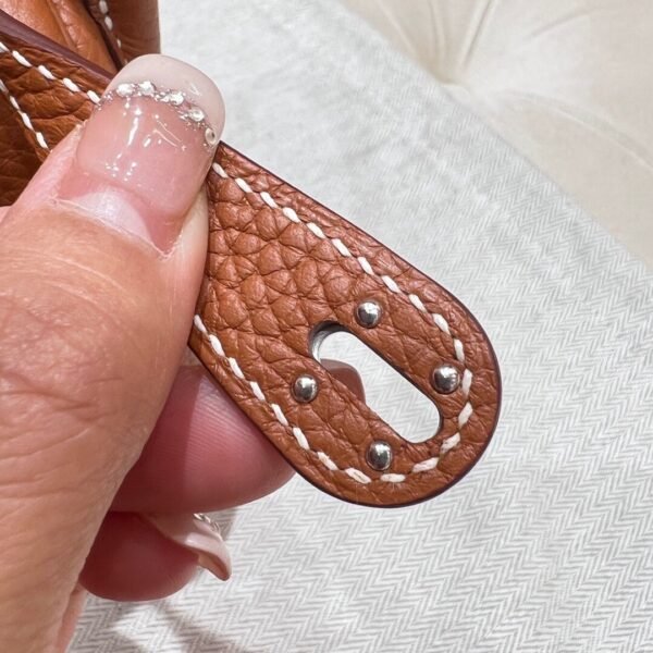 37 Gold Mini lindy 19cm Tc Leather Silver Hardware Full Handmade