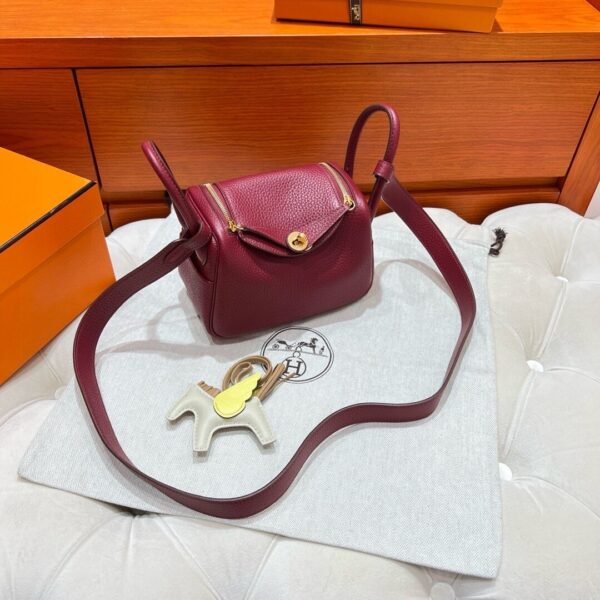B5 Rubis Mini lindy 19cm Tc Leather Gold Hardware Full Handmade