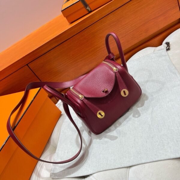 B5 Rubis Mini lindy 19cm Tc Leather Gold Hardware Full Handmade
