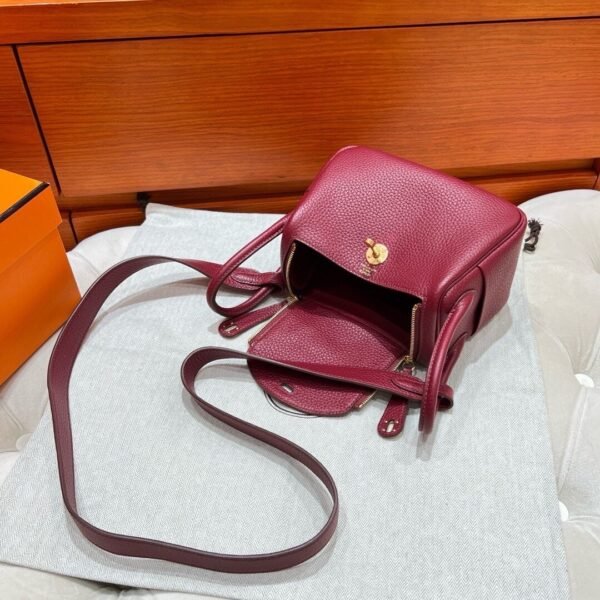 B5 Rubis Mini lindy 19cm Tc Leather Gold Hardware Full Handmade