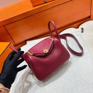 B5 Rubis Mini lindy 19cm Tc Leather Gold Hardware Full Handmade
