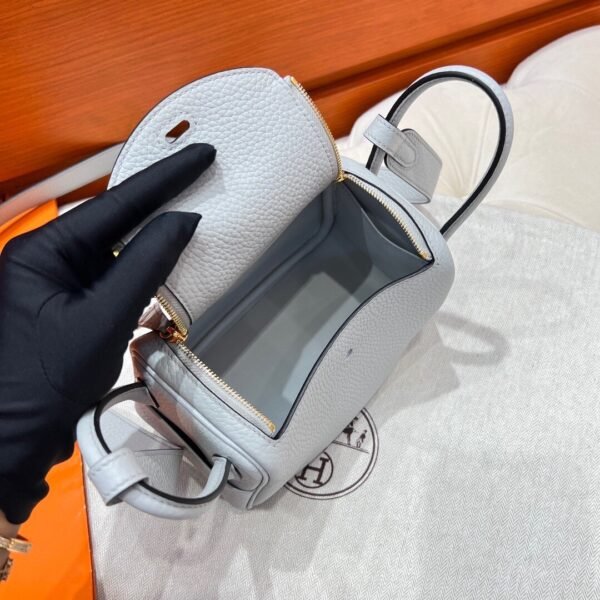 08 Blue pale Mini lindy 19cm Tc Leather Gold Hardware Full Handmade