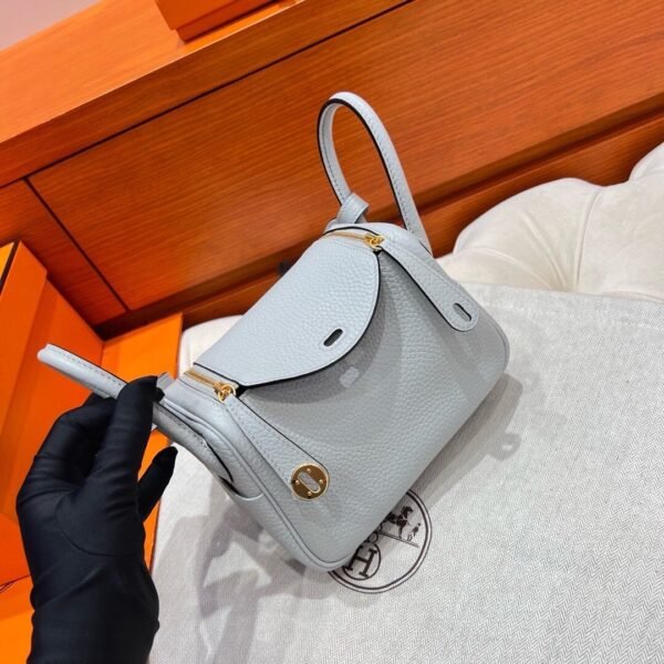 08 Blue pale Mini lindy 19cm Tc Leather Gold Hardware Full Handmade