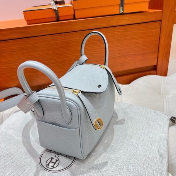 08 Blue pale Mini lindy 19cm Tc Leather Gold Hardware Full Handmade